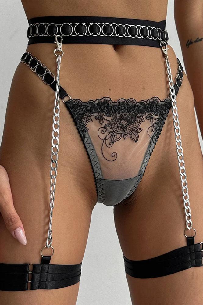 Five-piece lingerie set with thigh loop - CAPRICE
