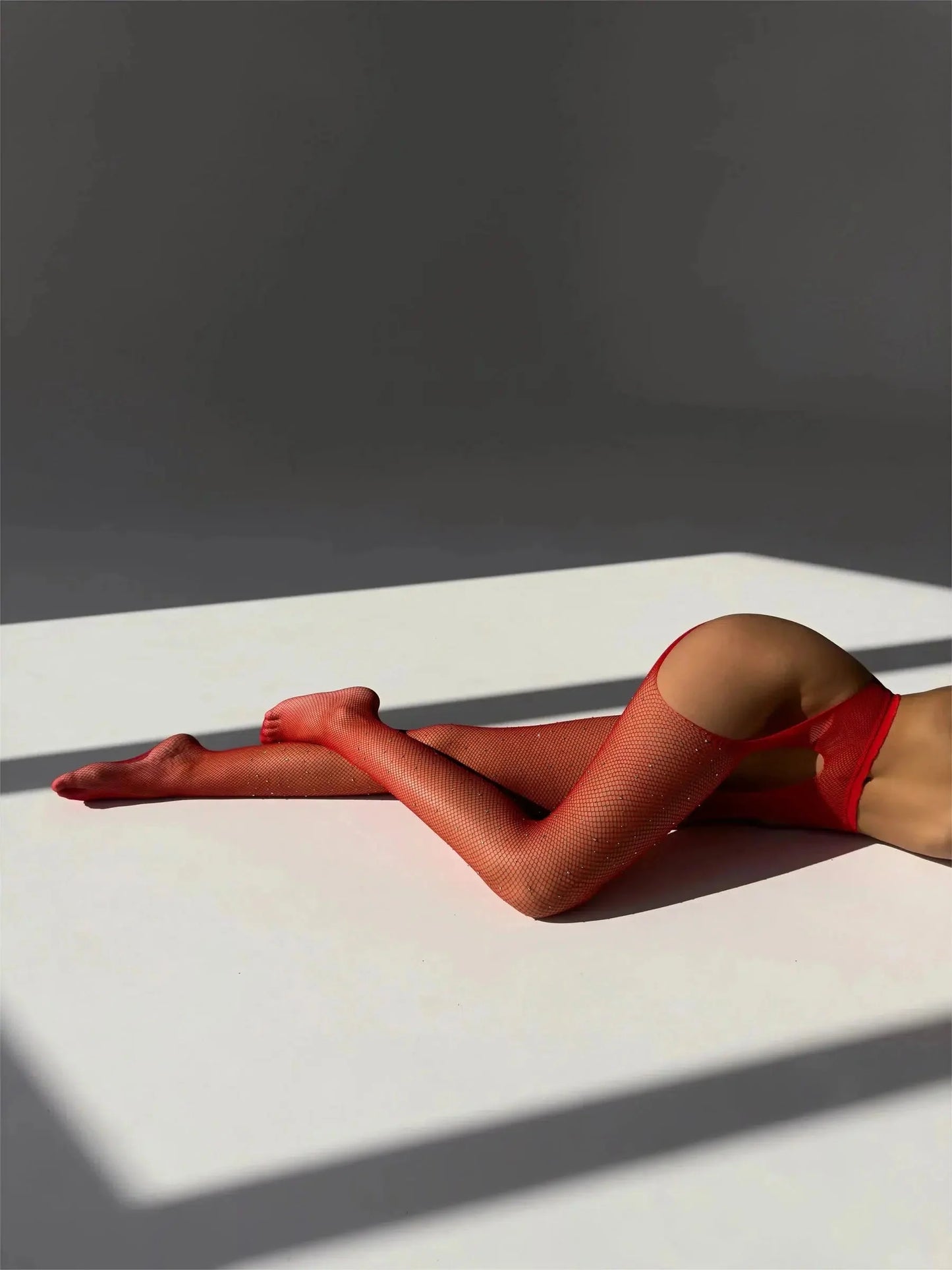 Elsa Red Fishnet Stockings