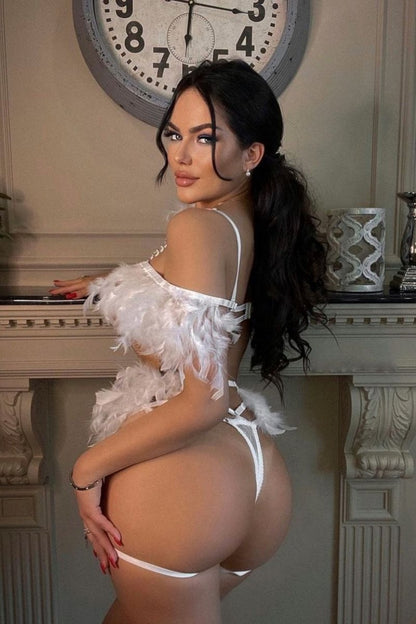 Four-piece lingerie set - PRUNE White